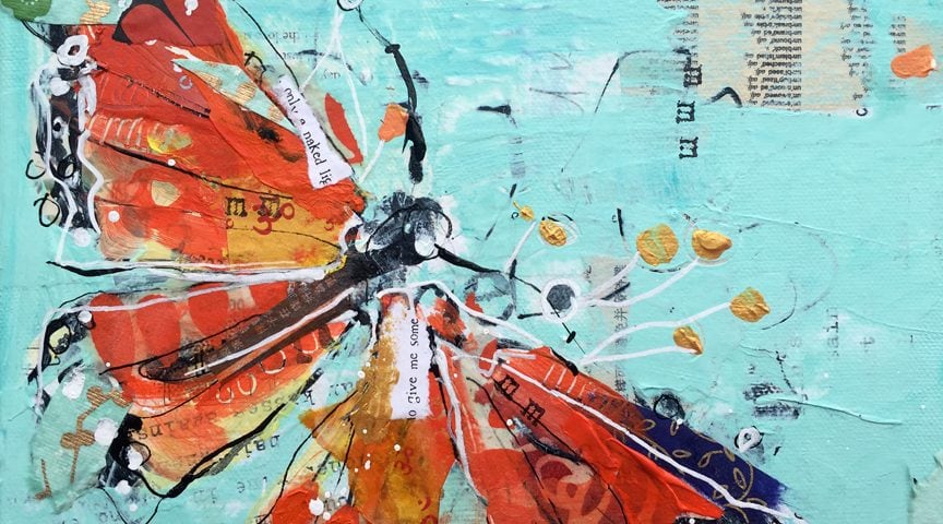 Butterfly Dance, mixed media on canvas ©Kellie Day