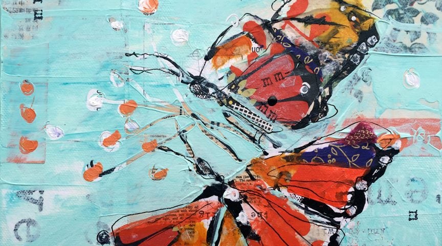 Tiny Beautiful Things, Mixed media butterflies on canvas ©Kellie Day