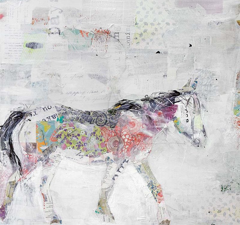Wild Pinto, mixed media on canvas, 36" x 36", $1900 ©Kellie Day