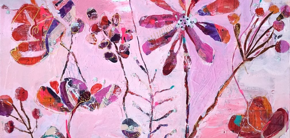 "Wild in the Woods", 30" x 24", mixed media on canvas, ©Kellie Day, available