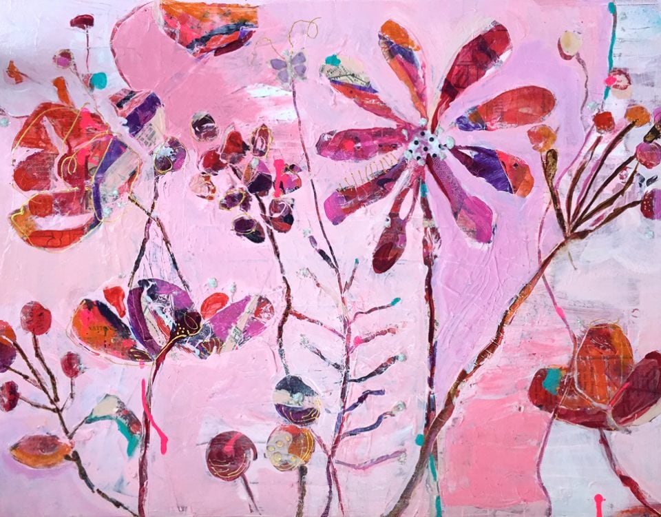 "Wild in the Woods", 30" x 24", mixed media on canvas, ©Kellie Day, available