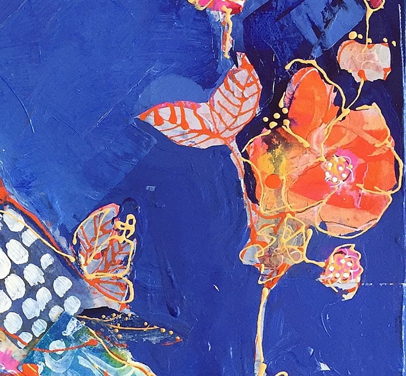 detail of Indigo Bird Painting ©Kellie Day