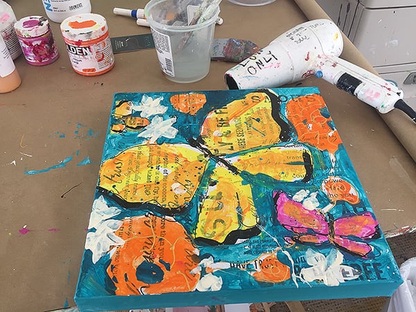 butterfly painting class with Kellie Day