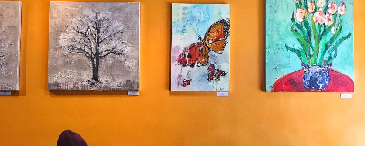 butterfly and tulip art by kellie day