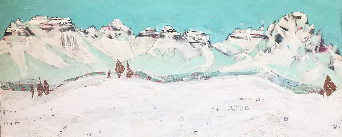 Sneffels Range, mixed media mountain painting ©Kellie Day
