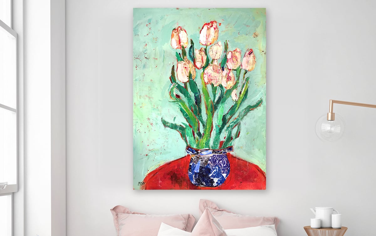 Eternal Tulips, 36" x 48", mixed media on canvas ©Kellie Day