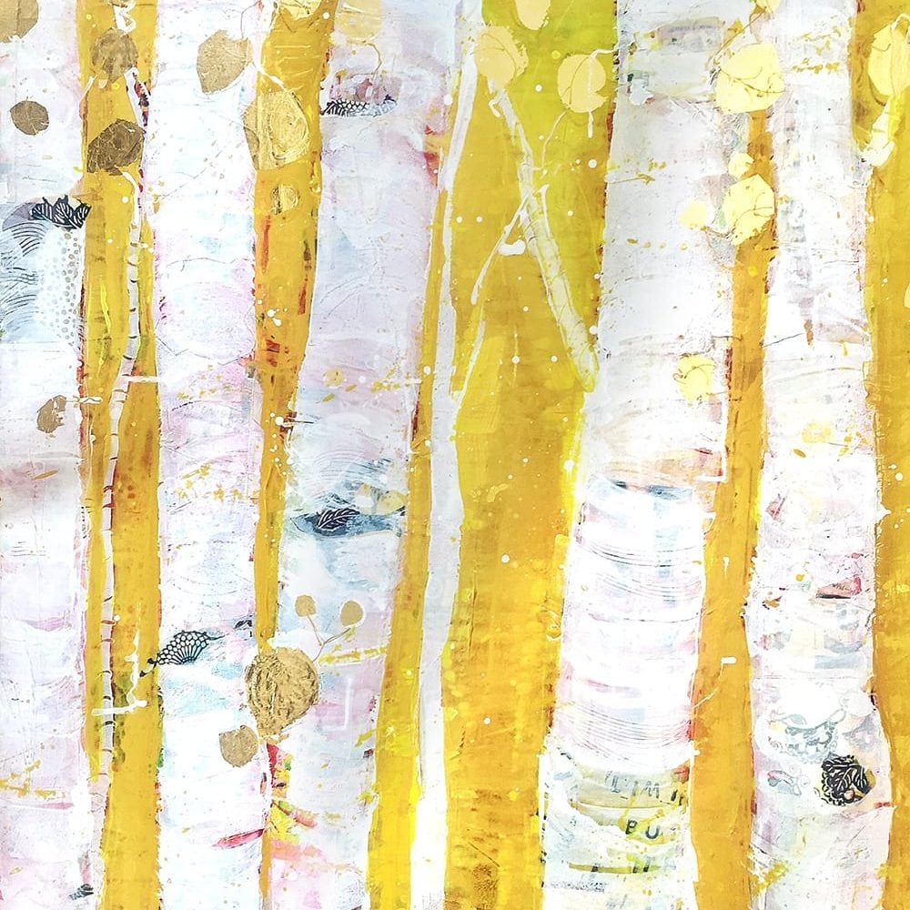 Gold Everywhere, 30" x 40", gold aspen leaves ©Kellie Day,