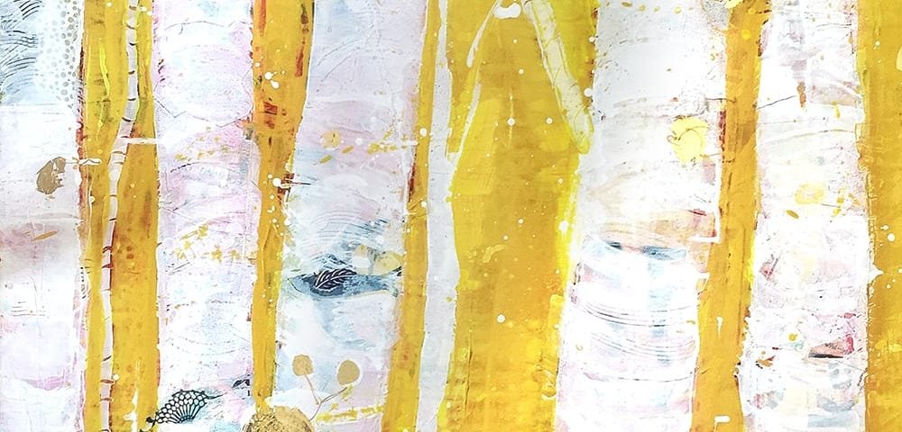 Gold Everywhere, 30" x 40", gold aspen leaves ©Kellie Day,