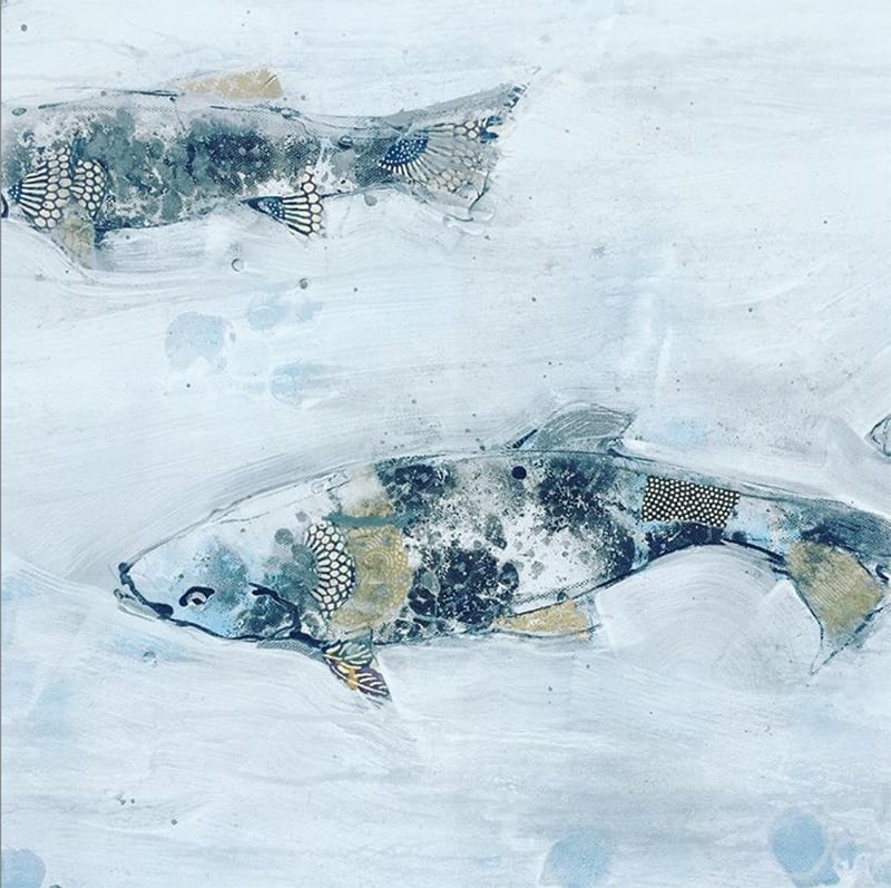 In the Flow fish painting © Kellie Day