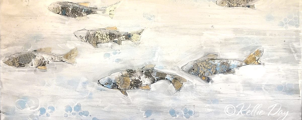 In the Flow fish painting © Kellie Day