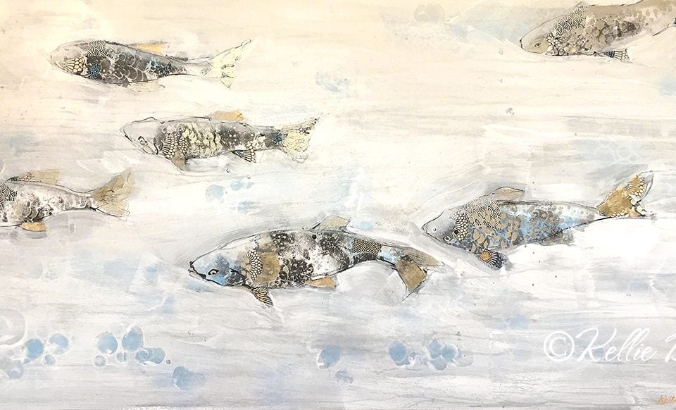 In the Flow fish painting © Kellie Day