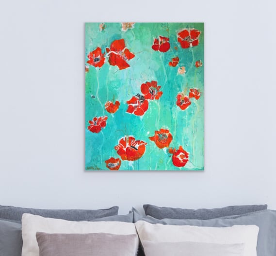 mixed media poppies by kellie day