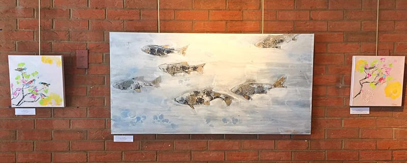 In the flow fish painting by Kellie Day