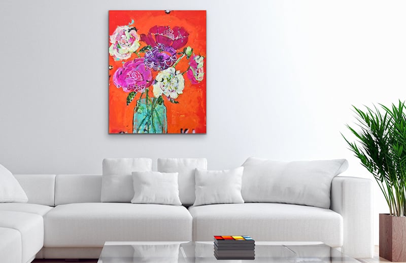 Ode-to-Joy, Peony painting ©Kellie-Day