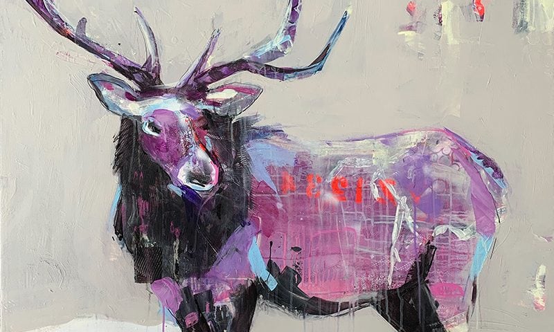 Winter Elk painting ©Kellie Day