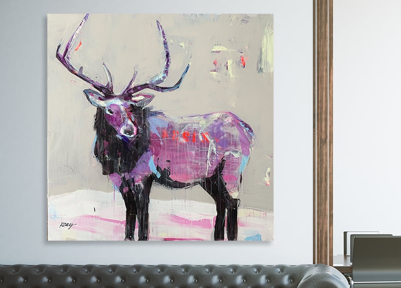 Winter Elk painting ©Kellie Day