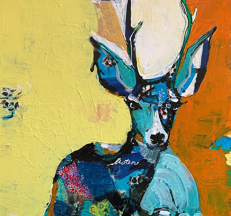 deer painting by kellie day in acrylic