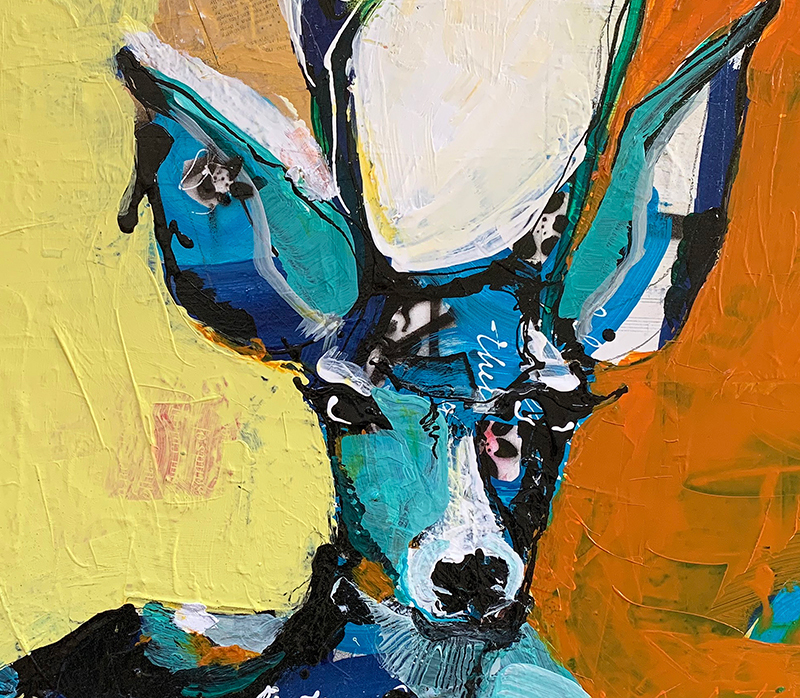 deer painting by kellie day in acrylic