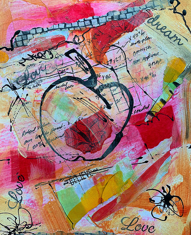 Linda abstract mixed media from Kellie Day program