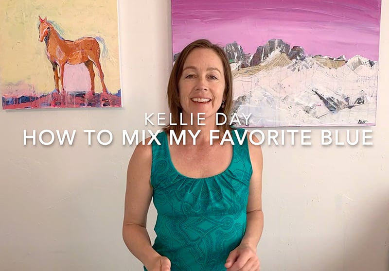 Kellie-Day- on Mixing-Blue paint