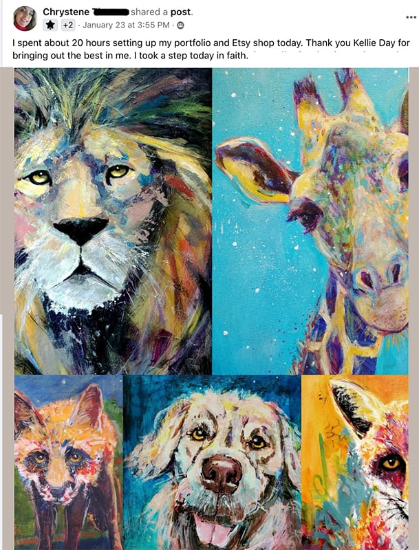 chrystene review of kellie day art mentoring program