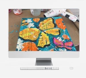 Mixed Media Flower Pot Painting Class with Kellie Day