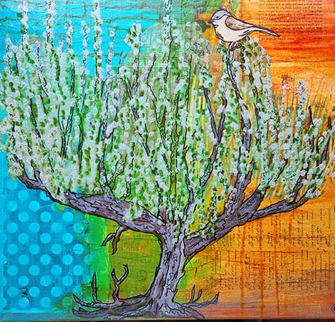 Laurie painting from kellie day art mentoring program