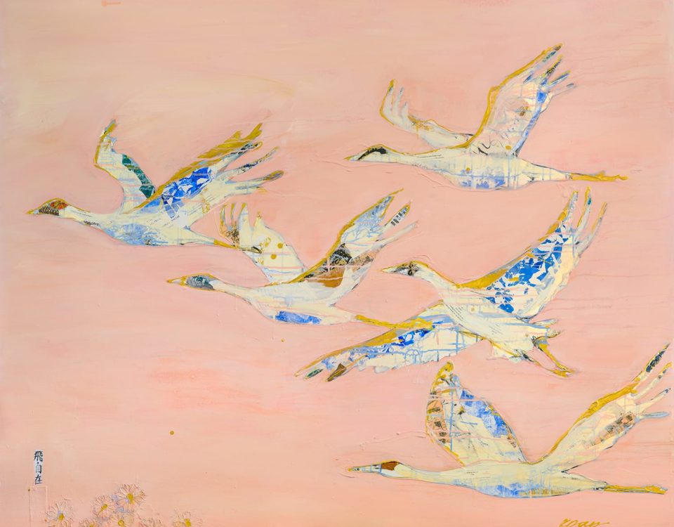 Sandhill cranes painting by Kellie Day