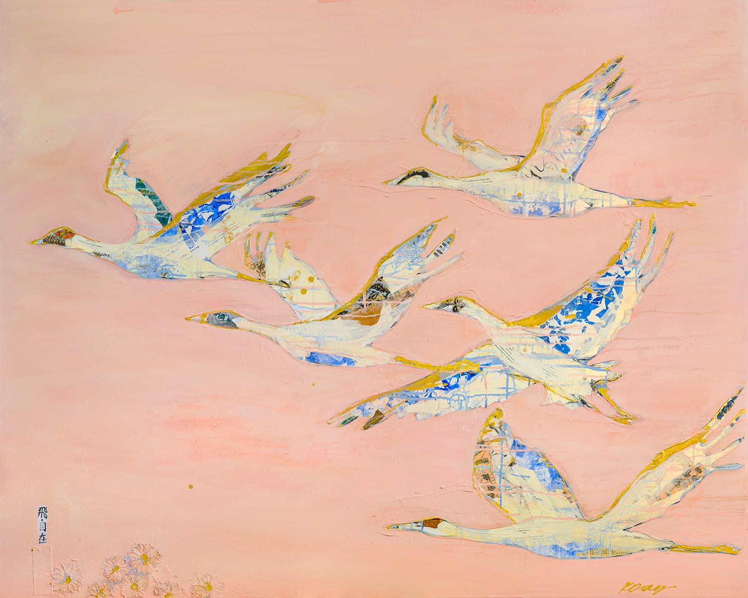 Sandhill cranes painting by Kellie Day