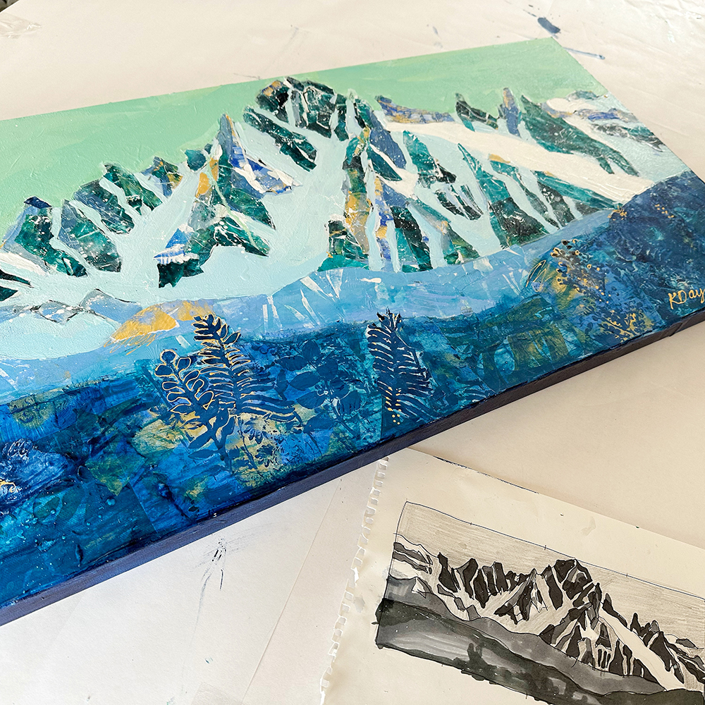 Mt. Sneffels Emerald, original 36" x 18" painting