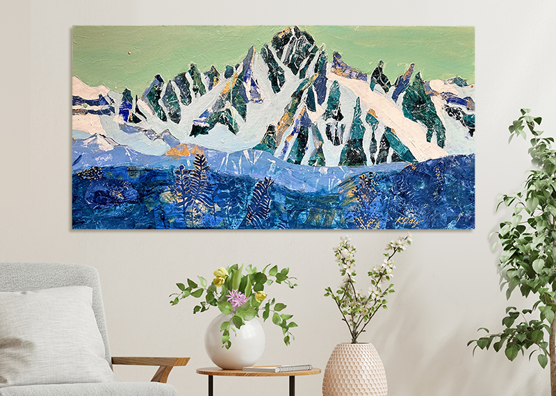 Mt. Sneffels Emerald, original 36" x 18" painting