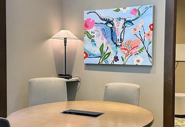 mixed media Longhorn painting by Kellie Day