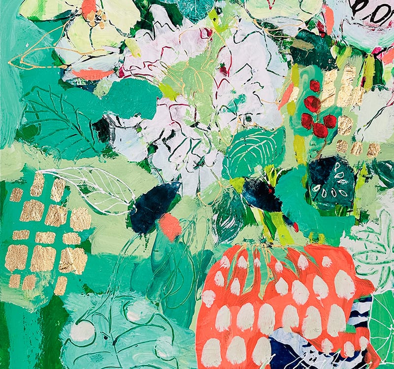 Detail of Summer Garden Vase- by Kellie Day