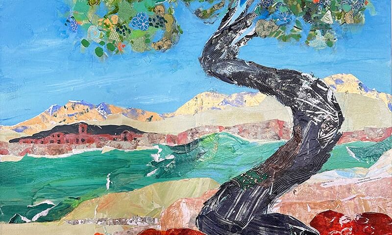 San Juan River Juniper tree painting by Kellie Day