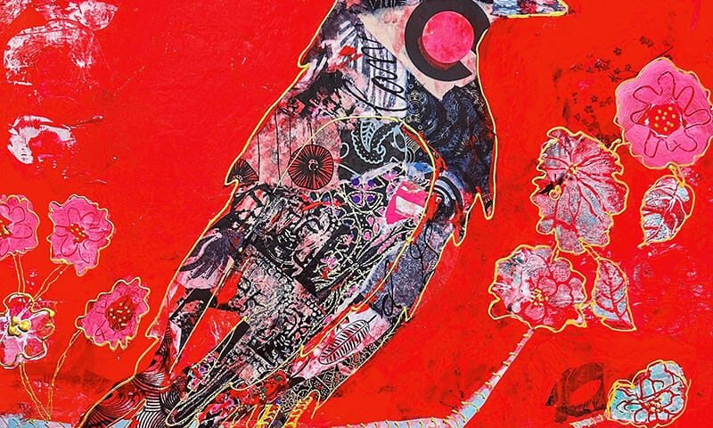 Red Raven painting by Kellie Day - NEW