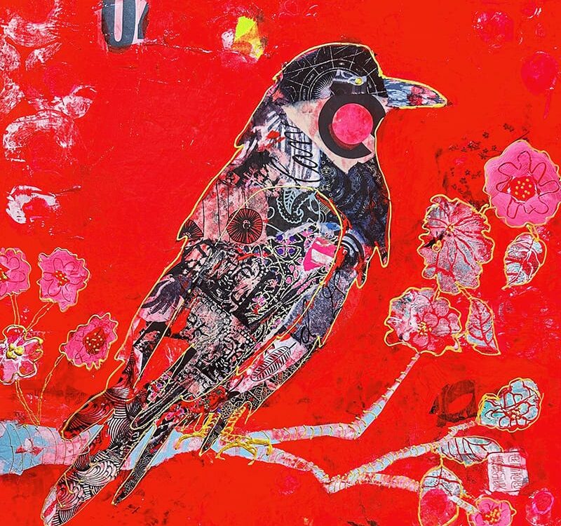 Red Raven painting by Kellie Day - NEW