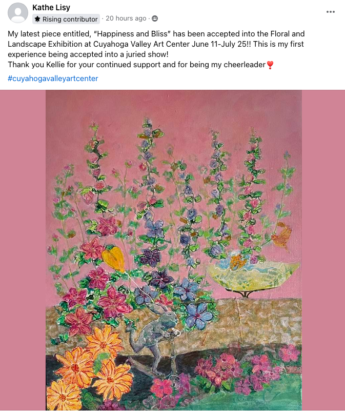 kathe first show after art mentoring with kellie day