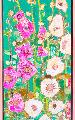 Hollyhock painting by kellie day