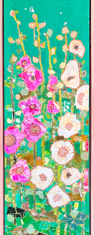 Hollyhock painting by kellie day