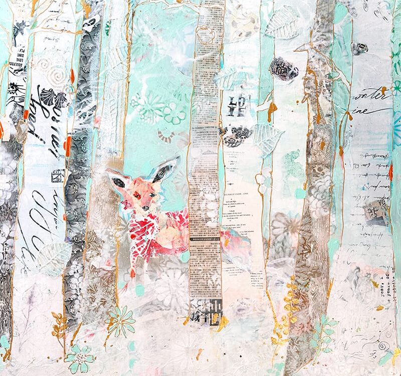 winter fox painting by kellie day