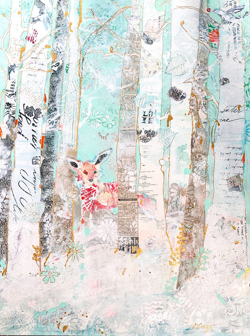 winter fox painting by kellie day