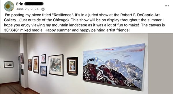 erin big painting in gallery