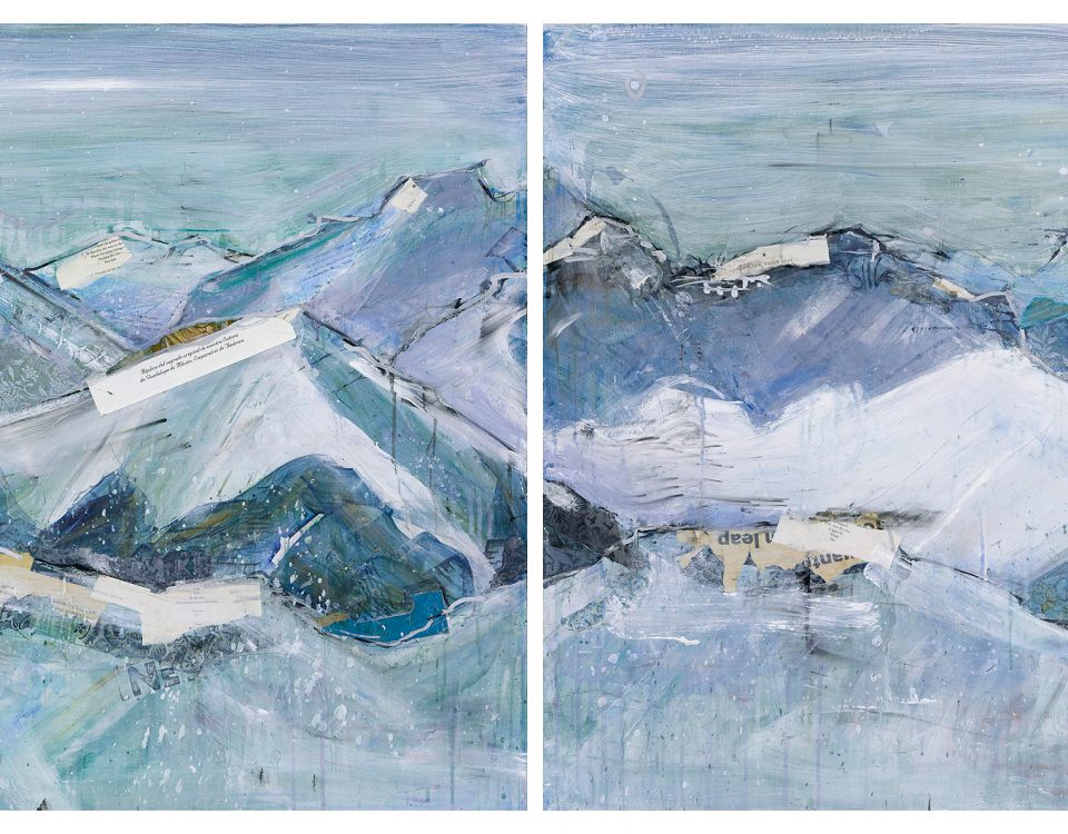 The Sun Never Says, mixed media mountains on canvas ©Kellie Day