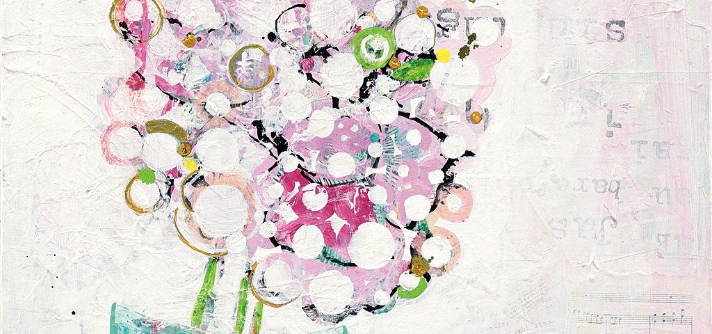 Hidden, 24" x 24" mixed media on canvas, ©Kellie Day, Available