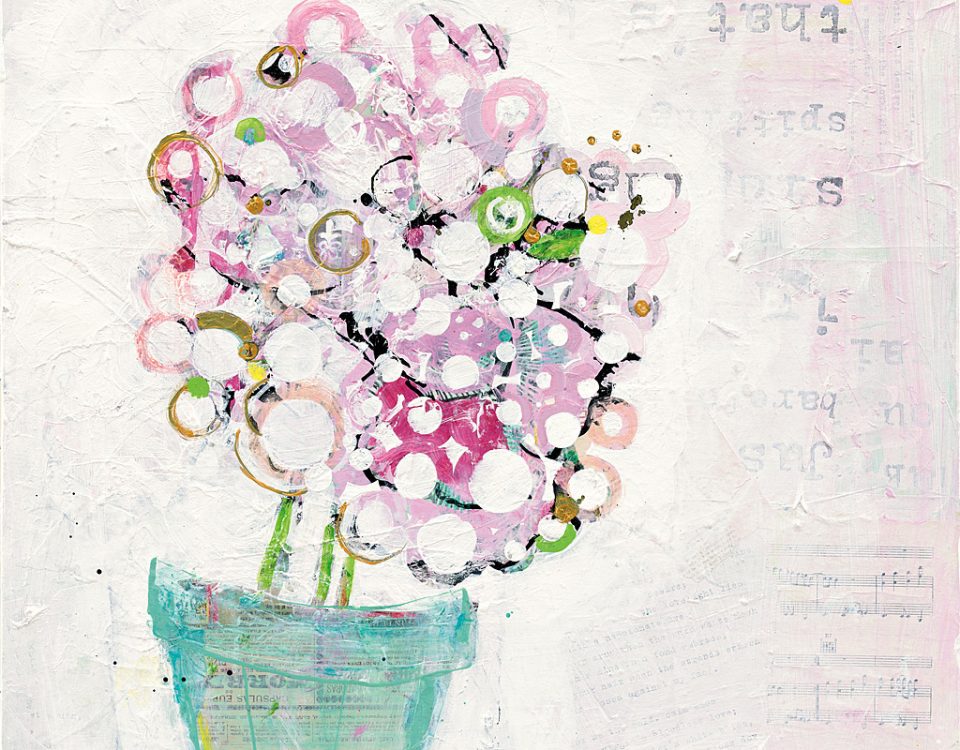 Hidden, 24" x 24" mixed media on canvas, ©Kellie Day, Available